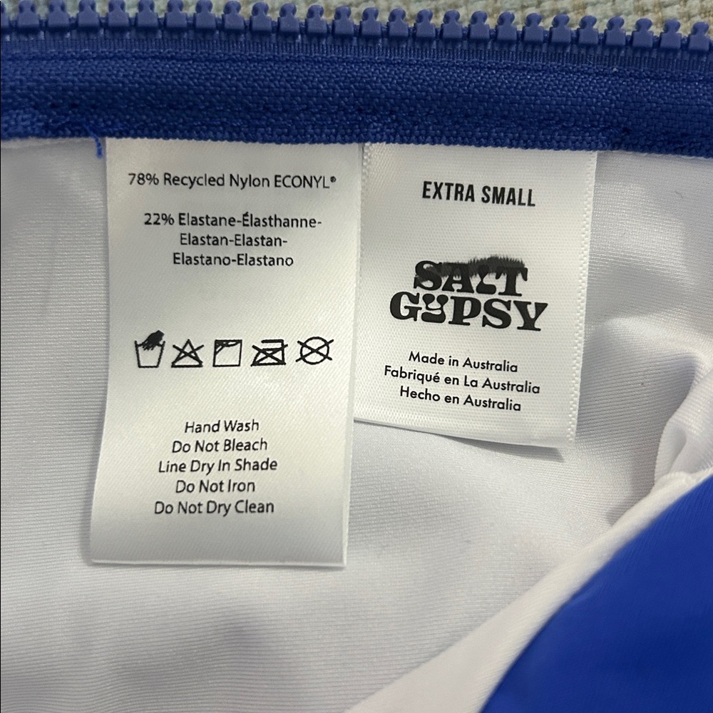 NEW WOT Salt Gypsy Jade bright blue white trim high neck surf swimsuit - Picture 12 of 12